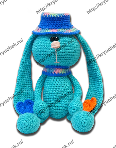 Игрушка зайчик связанный крючком Игрушка зайчик связанный крючком