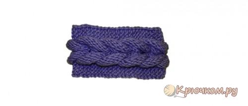 Вязание повязки на голову с плетеной косой