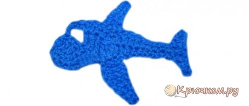 Вязание крючком аппликации «Самолет»