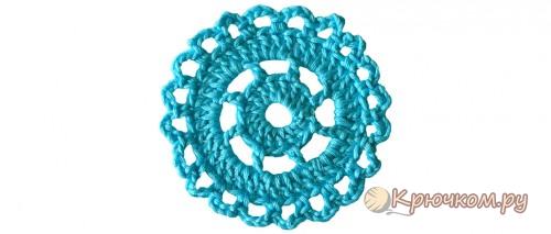 Круглый мотив крючком
