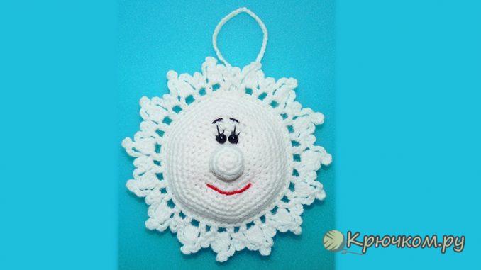Объемная снежинка крючком Объемная снежинка крючком