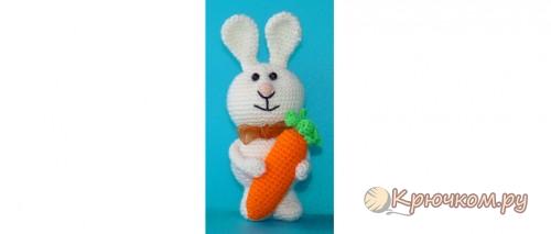 Вязание игрушки Зайчика крючком (видео урок)