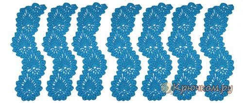 Ленточное кружево Ананасы крючком