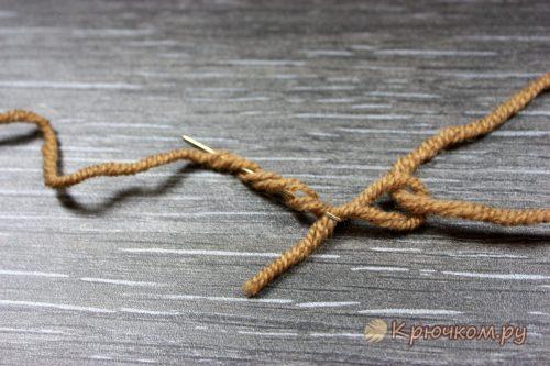 Соединение нитей при вязании