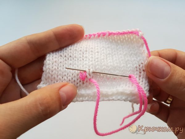 Вышивка по петлям на вязаных изделиях (видео и фото МК)