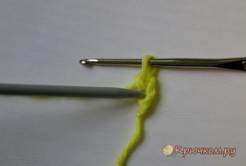 Эластичный набор петель крючком из столбиков без накида