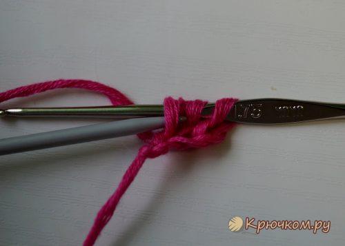 Эластичный набор петель крючком из столбиков с накидом