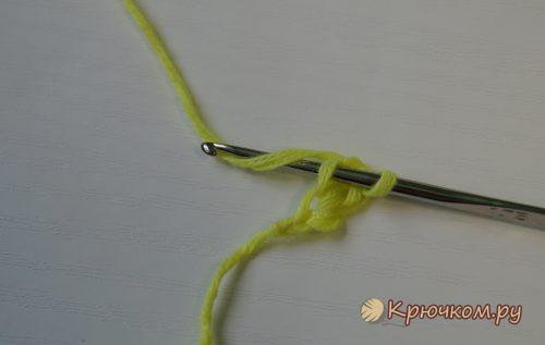 Эластичный набор петель крючком из столбиков без накида