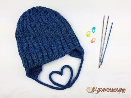 Ушки для шапки спицами
