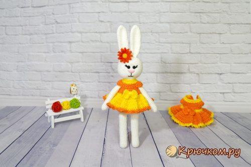 Зайка Агнес крючком